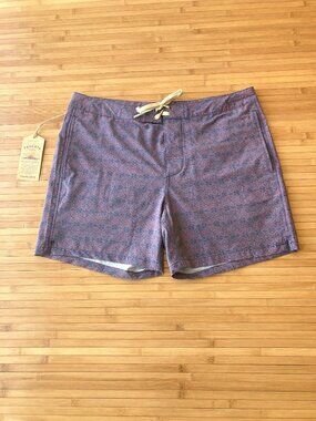 Faherty Biarritz Boardshorts Swim Surf Performance Mens 34 Dusk Rose NWT